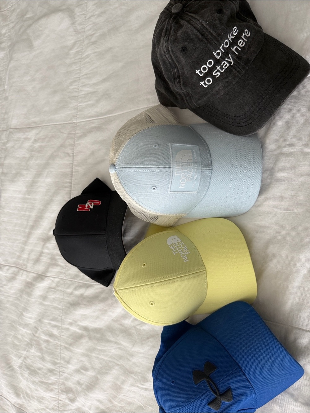 The North Face Yellow and White Trucker Hat